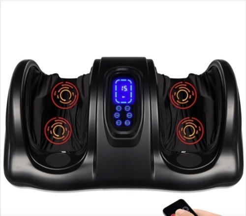 Therapeutic Foot Massager w/ High Intensity Rollers, Remote, 3 Modes - Lot 180