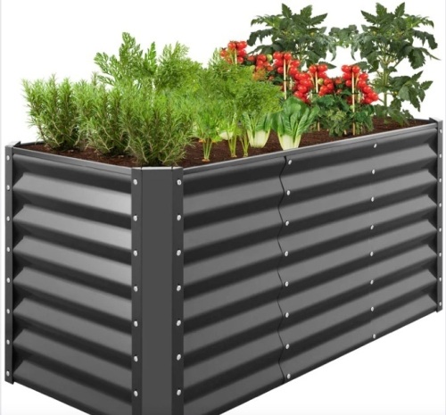 Outdoor Metal Raised Garden Bed for Vegetables, Flowers, Herbs - 4x2x2ft - Lot 181
