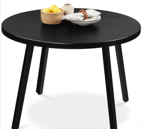 Mid-Century Modern Round Dining Table w/ Adjustable Feet - 35.5in - Lot 194