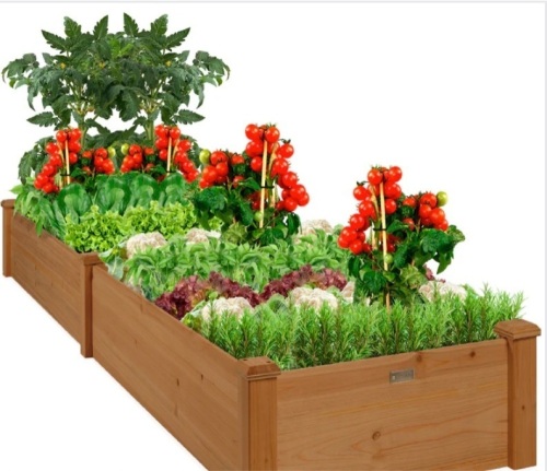 Wooden Raised Garden Bed Planter for Garden, Lawn, Yard - 8x2ft - Lot 321