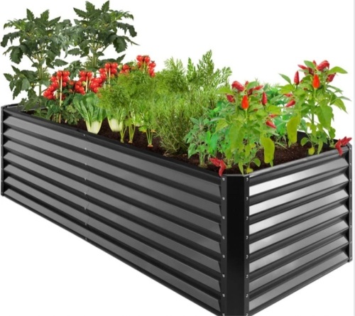 Outdoor Metal Raised Garden Bed for Vegetables, Flowers, Herbs - 8x4x2ft - Lot 322