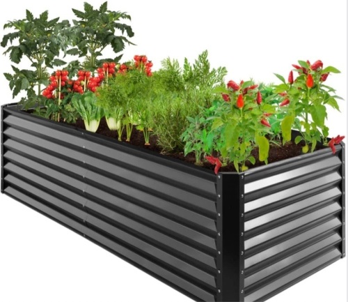 Outdoor Metal Raised Garden Bed for Vegetables, Flowers, Herbs - 8x4x2ft - Lot 333