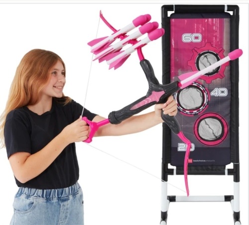 Kids Bow & Arrow Set, Children's Play Archery Toy w/ Target Stand - Lot 344