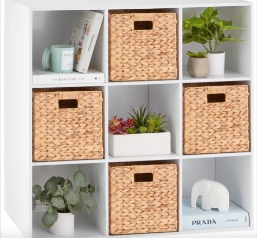 9-Cube Bookshelf Storage Display w/ 3 Removable Panels, Customizable Design - Lot 403