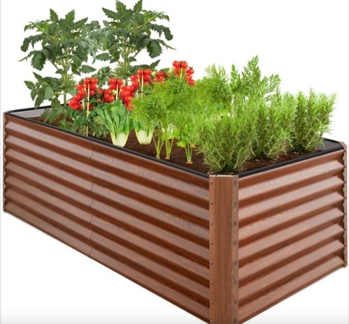 Outdoor Metal Raised Garden Bed for Vegetables, Flowers, Herbs - 6x3x2ft - Lot 404