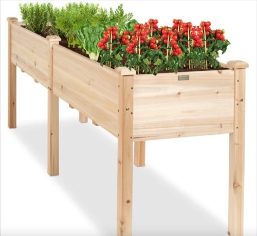 Raised Garden Bed, Elevated Wood Garden Planter Stand - 72x23x30in - Lot 410