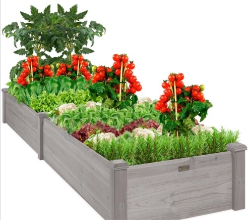 Wooden Raised Garden Bed Planter for Garden, Lawn, Yard - 8x2ft - Lot 351