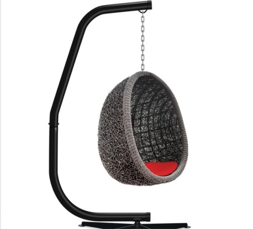 Curved Hanging Hammock C-Stand w/ All-Weather, Steel Frame - Stand Only - Lot 359