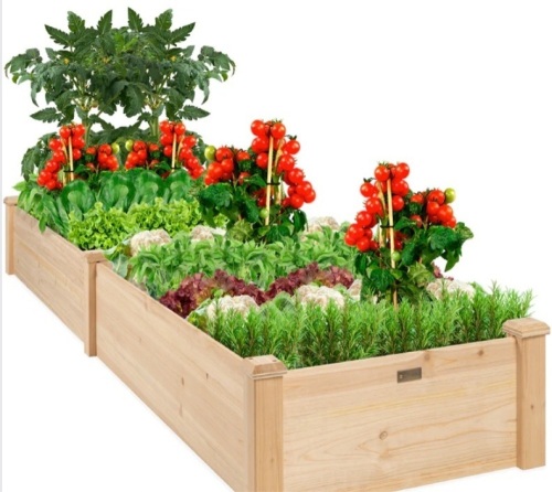 Wooden Raised Garden Bed Planter for Garden, Lawn, Yard - 8x2ft - Lot 366
