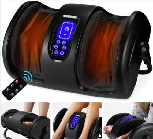 Reflexology Shiatsu Foot Massager w/ High-Intensity Rollers, Remote Control - Lot 369
