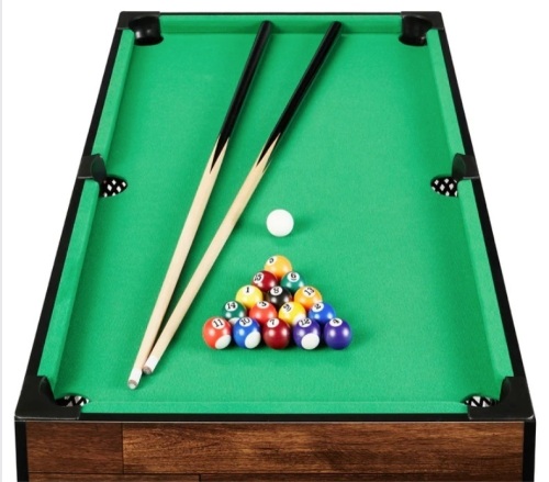 Tabletop Billiard Set, Pool Arcade Game Table w/ 2 Cues, Storage Bag - 40in - Lot 372