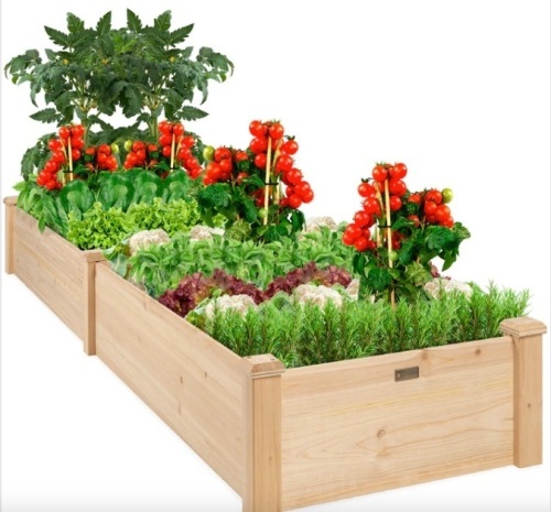 Wooden Raised Garden Bed Planter for Garden, Lawn, Yard - 8x2ft - Lot 414