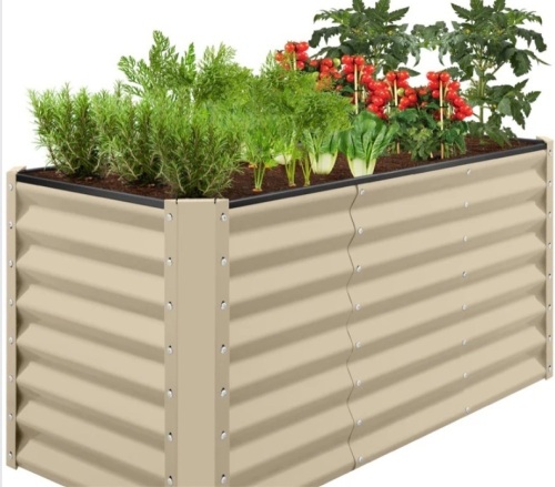 Outdoor Metal Raised Garden Bed for Vegetables, Flowers, Herbs - 4x2x2ft-missing hardware - Lot 378