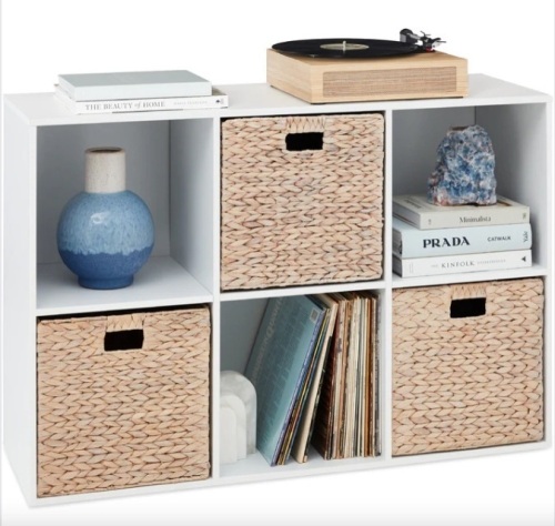 6-Cube Bookshelf, 13.5in Storage Display w/ Removable Panels, Customizable - Lot 435