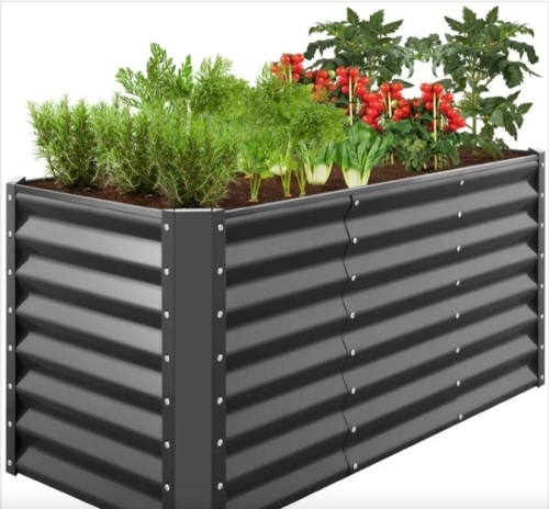 Outdoor Metal Raised Garden Bed for Vegetables, Flowers, Herbs - 4x2x2ft - Lot 460