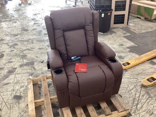 Electric Power Lift Recliner Massage Chair w/ Heat, USB Port, Cupholders - Lot 35