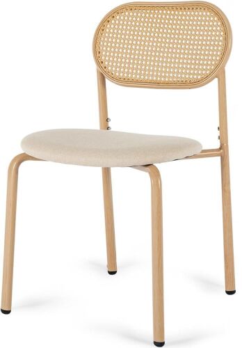 COSVALVE Boho Dining Chairs with Rattan Back, Set of 2 - Lot 151
