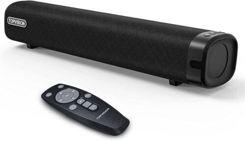 TOPVISION 50W 16-Inch Small Sound Bars for TV, 3 Equalizer Modes, Wireless Bluetooth 5.0, Optical/Aux/USB Connection - Lot 169