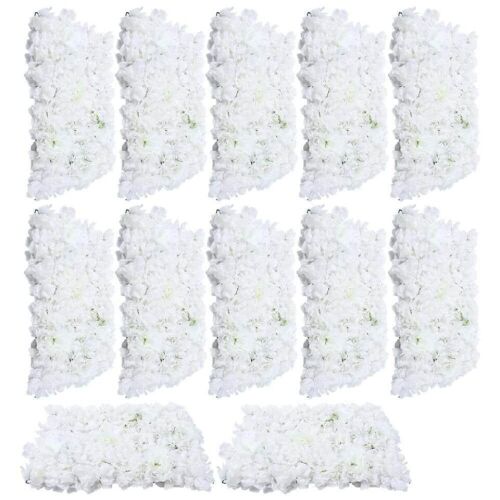 Artificial Floral Wall Panel Silk Rose 23.6"x15.7" White 12pcs  - Lot 221