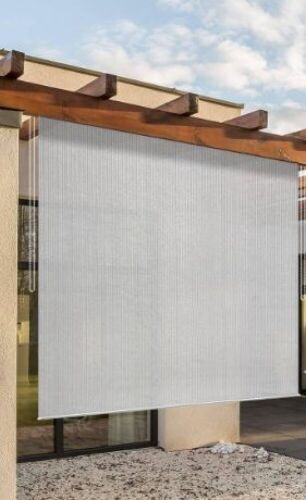 OSIMLEAD Outdoor Patio Roll Up Shade Blinds, Grey, 7.5' x 6'  - Lot 374