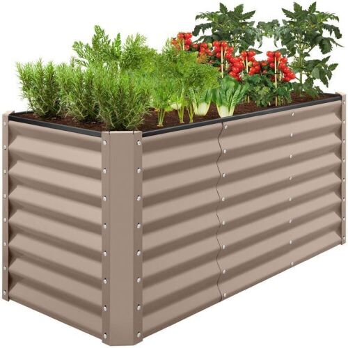 Outdoor Metal Raised Garden Bed for Vegetables, Flowers, Herbs - 4x2x2ft - Lot 490