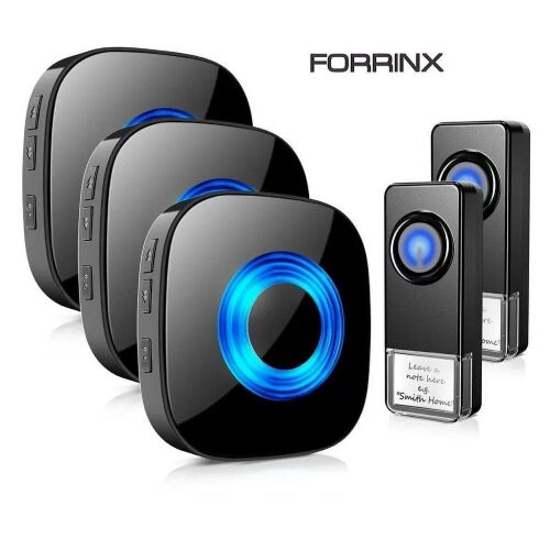 Forrinx Wireless Doorbell Kit, 2 Buttons & 3 Receivers - Lot 738