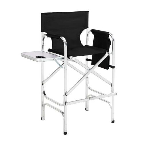 Omysalon 30in Folding Directors Chair 300 lbs with Collapsible Side Table - Broken Leg Cap  - Lot 421
