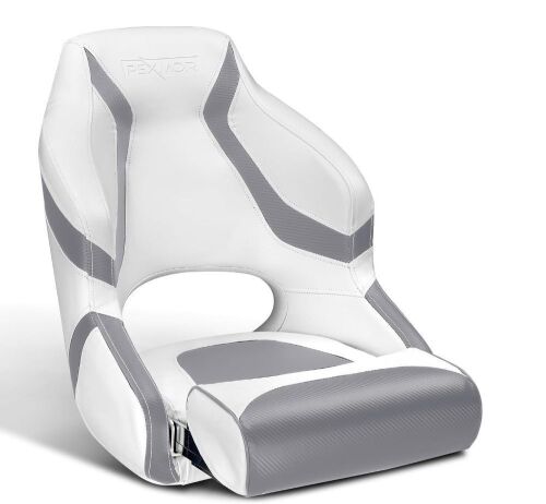 PEXMOR Premium Sport Flip Up Captain Bucket Seat with Boat Seat Cover - Lot 85