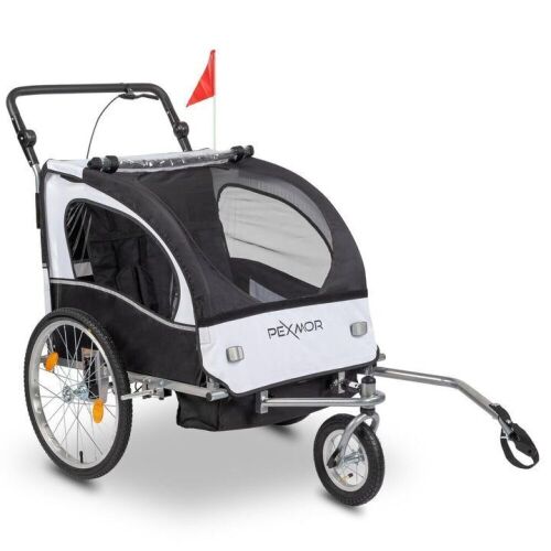 PEXMOR 2 Seat Kids Bike Trailer & Stroller - Partially Assembled - Lot 202