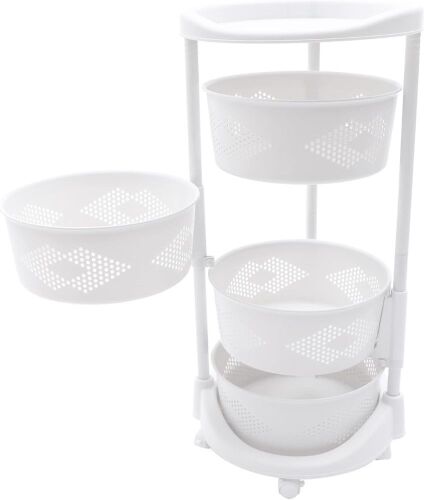 4-Tier Rotating Produce Storage Rack with Wheels - Lot 756