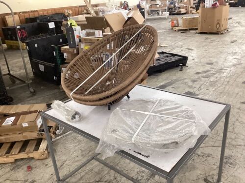 3-Piece All-Weather Patio Acapulco Bistro Set w/ Rope, Glass Top Table - Few Snapped Pieces - Lot 167