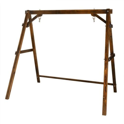 Porch Swing Frame A-Frame 600lbs Wooden Carbonized 4FT  - Lot 275