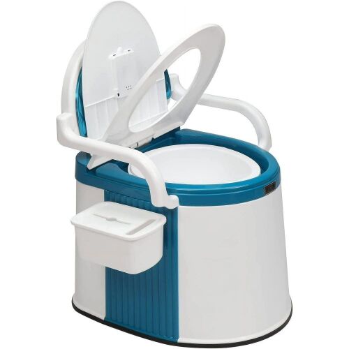 VINGLI Portable Camping Toilet with Inner Bucket, Soft Back & Handrail Design - Lot 355