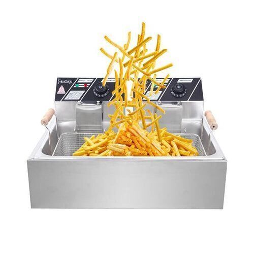 ZOKOP Electric Fryer 12L Single-Cylinder 5000W Stainless Steel  - Lot 40