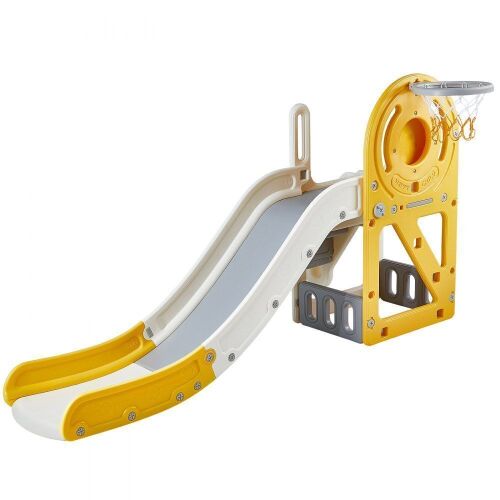 VEVOR Toddler Slide w/Climbable Ladder, Basketball Hoop & Storage Space - Lot 41