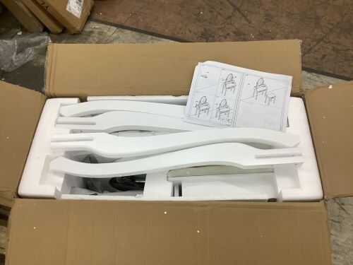 Vanity Table Set with Lighted LED Touch Screen Mirror and Stool - Broken Mirror  - Lot 410