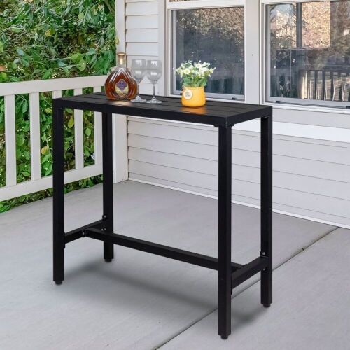 40-Inch Black Iron Outdoor Bar Table  - Lot 240