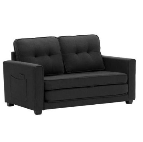 VINGLI 80" Fabric Loveseat Sleeper Sofa with Side Storage Pocket - Lot 26