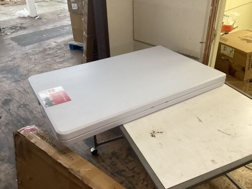 Portable Folding Plastic Dining Table w/ Handle, Lock - 8ft - Lot 675