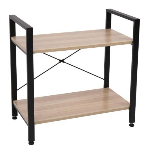 2-Tier Wood Side End Table w/ Metal Frame - Lot 114