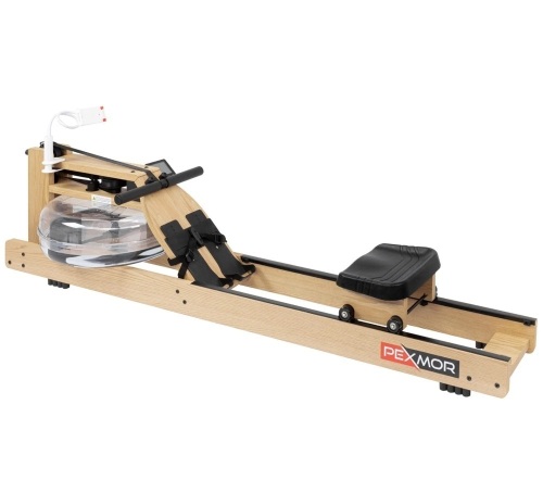 PEXMOR Oak Wood Water Rowing Machine with LCD Monitor - Lot 16