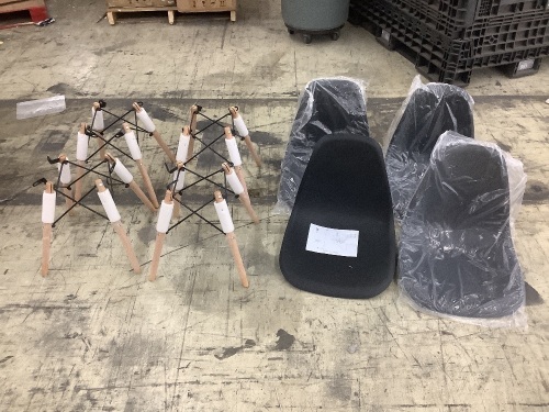 Set of 4 Modern Armless Dining Chairs. No Hardware - Lot 276