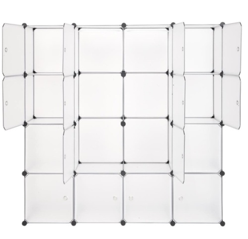 16 Cube DIY Modular Portable Closet Clothes Organizer Cabinet, Plastic Finish - Lot 196