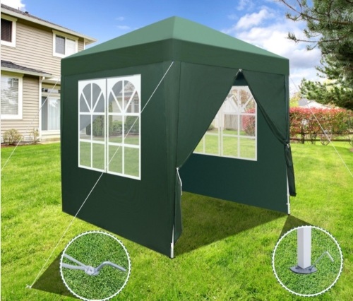 6 x 6ft Canopy Pop Up Tent for Outdoor Waterproof Party Wedding 4 Sidewalls - Lot 569