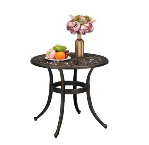 Winado Bronze Round Aluminum Outdoor Side Table - Lot 473