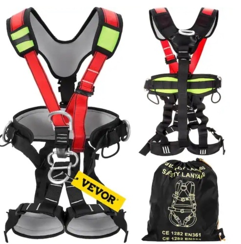 Vevor Safety Climbing Harness Rock Tree Body Fall Protection Rappelling Harness Belt Tree Climbing Lanyard - Lot 531