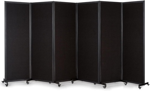 Strongbird Room Partition,Office Divider,Portable Commercial Screen Dividers,Privacy Partition Separator,Classroom School Dividers, 12'7"(L)* 6'7"(H),6 Panel,Black  - Lot 73