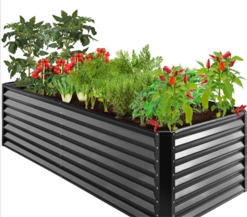 Outdoor Metal Raised Garden Bed for Vegetables, Flowers, Herbs - 8x4x2ft - Lot 152