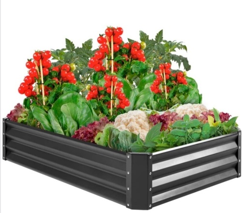 Outdoor Metal Raised Garden Bed for Vegetables, Flowers, Herbs - 6x3x1ft - Lot 153