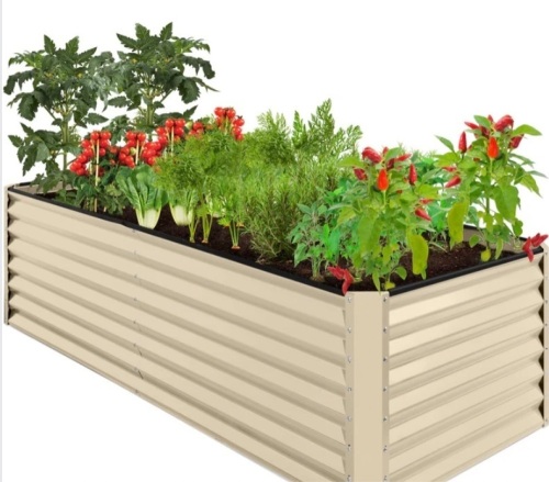 Outdoor Metal Raised Garden Bed for Vegetables, Flowers, Herbs - 8x4x2ft - Lot 155
